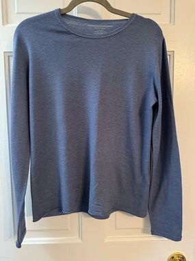 Majestic Filatures 100% Cashmere Dusty Blue Crewneck Long Sleeve Tee Size 2